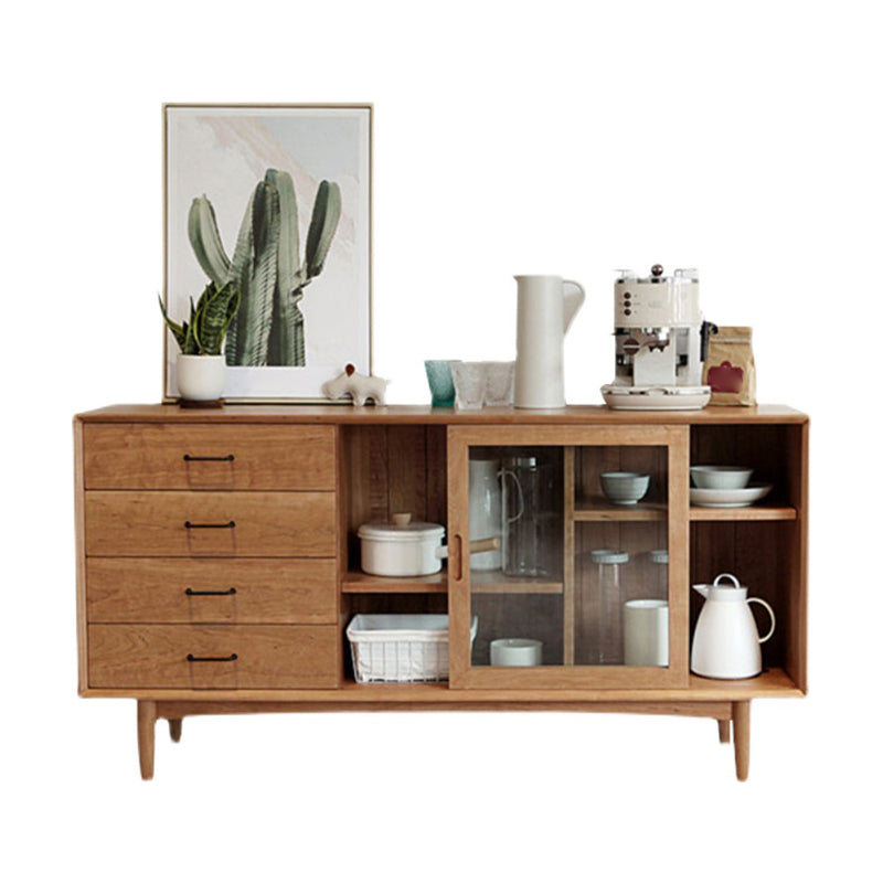 Wooden Sideboard Cabinet Modern Style Rectangle Storage Sideboard