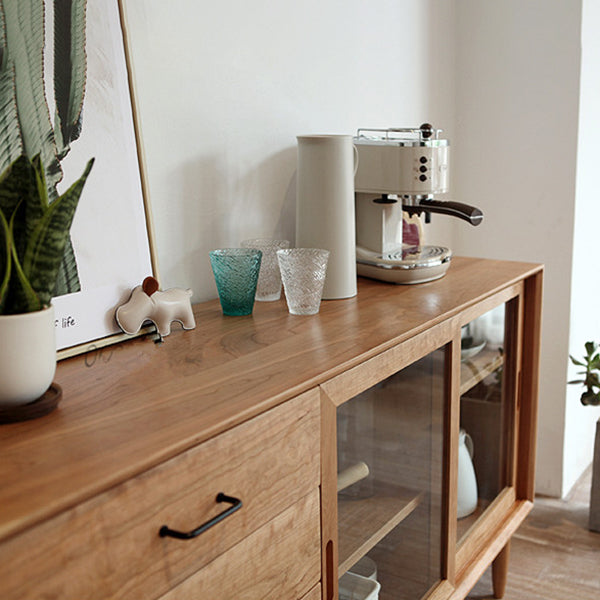 Wooden Sideboard Cabinet Modern Style Rectangle Storage Sideboard