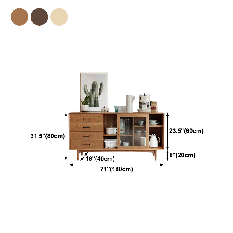 Wooden Sideboard Cabinet Modern Style Rectangle Storage Sideboard