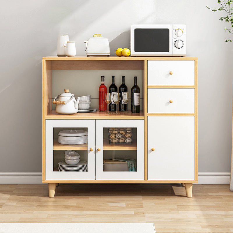 Modern Style Sideboard with Wooden Cabinets Drawers and Storage Sideboard for Dining Room