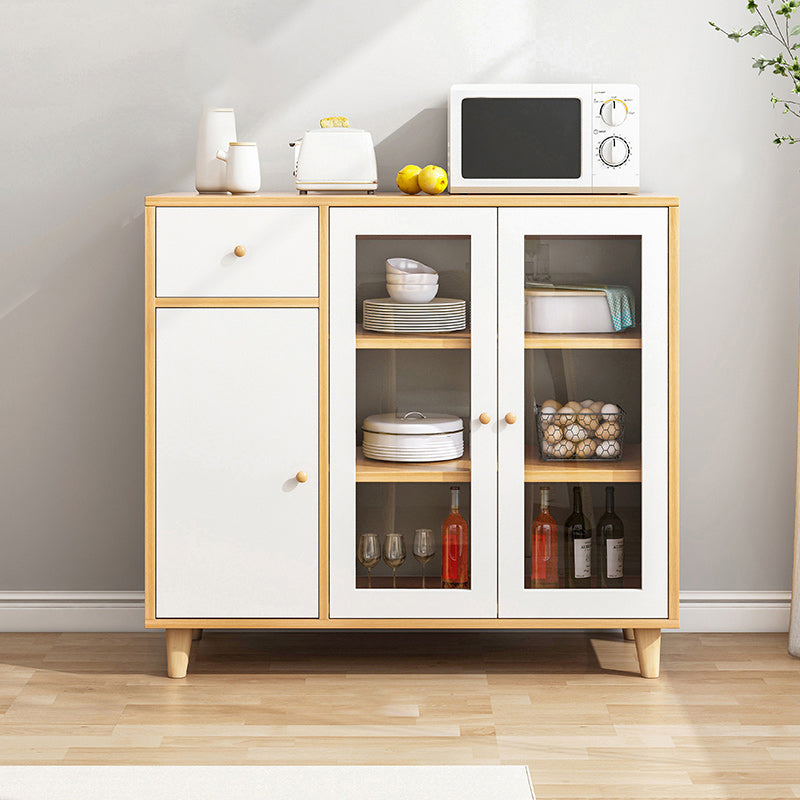 Modern Style Sideboard with Wooden Cabinets Drawers and Storage Sideboard for Dining Room