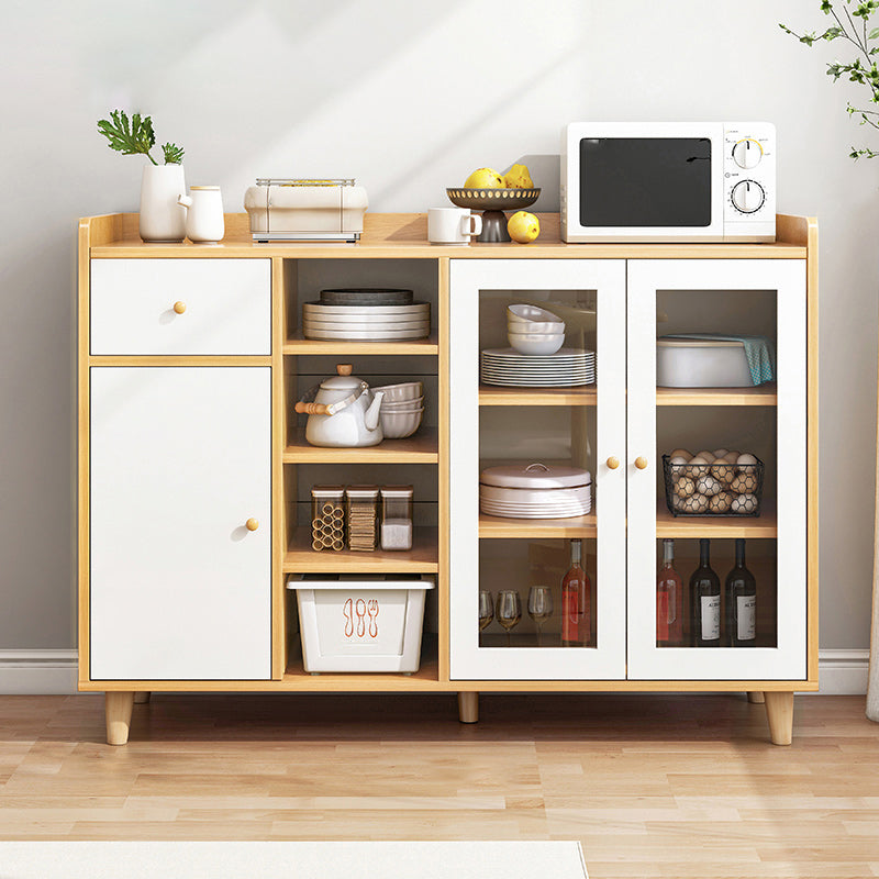 Modern Style Sideboard with Wooden Cabinets Drawers and Storage Sideboard for Dining Room