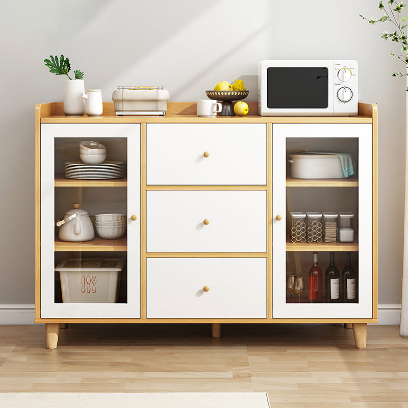 Modern Style Sideboard with Wooden Cabinets Drawers and Storage Sideboard for Dining Room