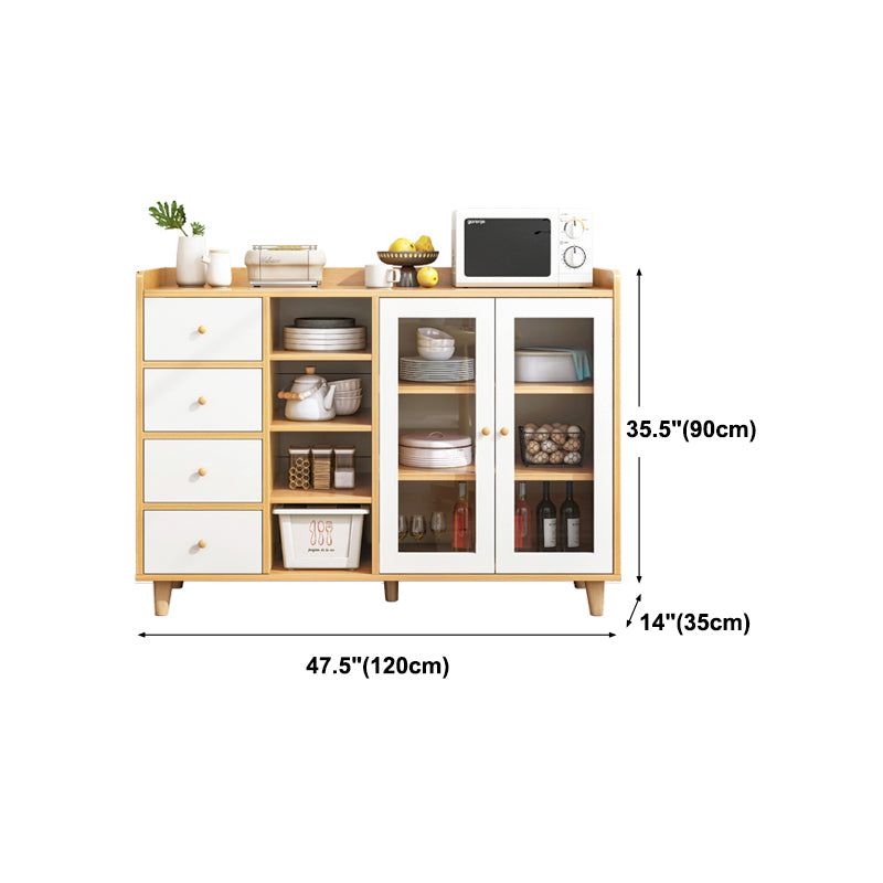 Modern Style Sideboard with Wooden Cabinets Drawers and Storage Sideboard for Dining Room