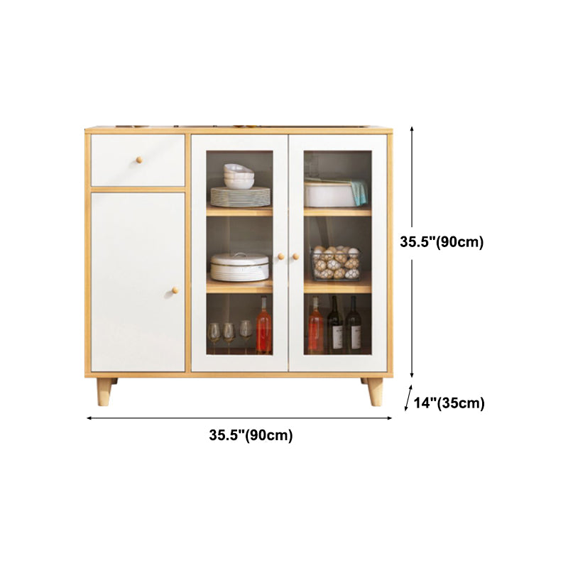 Modern Style Sideboard with Wooden Cabinets Drawers and Storage Sideboard for Dining Room