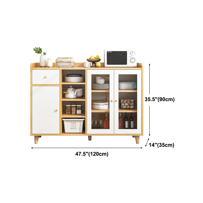 Modern Style Sideboard with Wooden Cabinets Drawers and Storage Sideboard for Dining Room