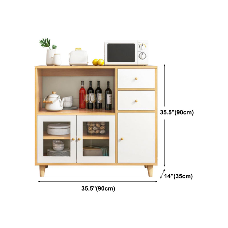 Modern Style Sideboard with Wooden Cabinets Drawers and Storage Sideboard for Dining Room