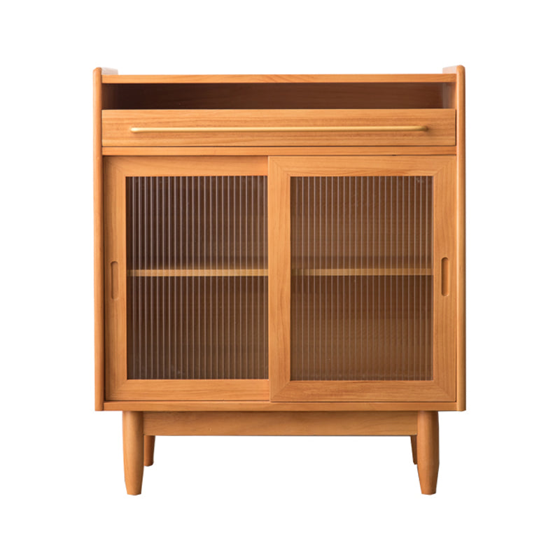 Modern Wood 36"H Sideboard Buffet Door Dining Room Buffet Server with Sliding Doors