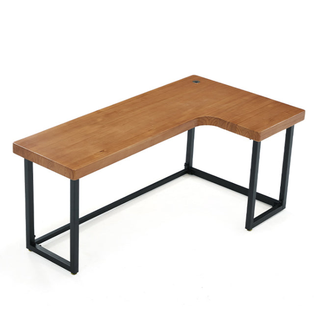 Solid Wood Home Office Table Industrial L-Shape Working Table