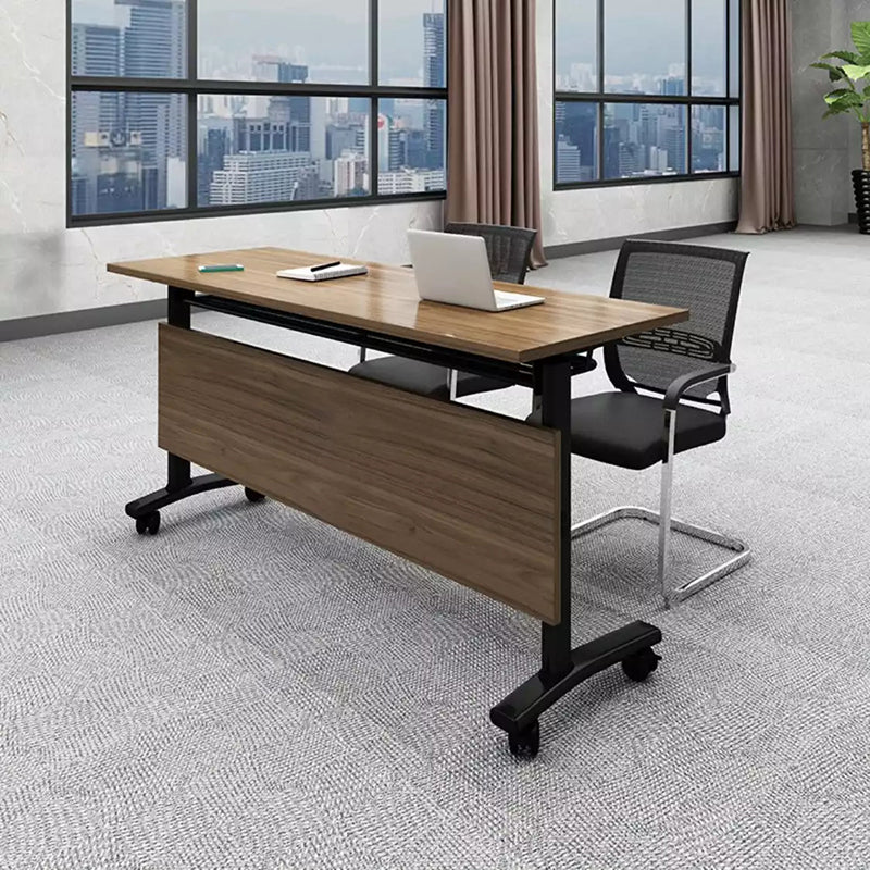 Industrial Manufactured Wood Office Desk Rectangular Desk with Wheels