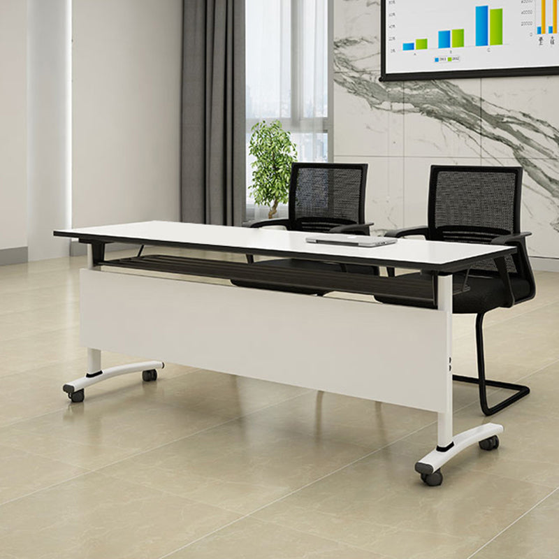 Industrial Manufactured Wood Office Desk Rectangular Desk with Wheels