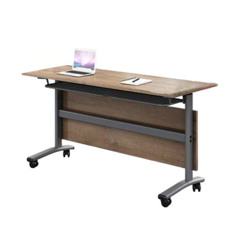 Industrial Manufactured Wood Office Desk Rectangular Desk with Wheels