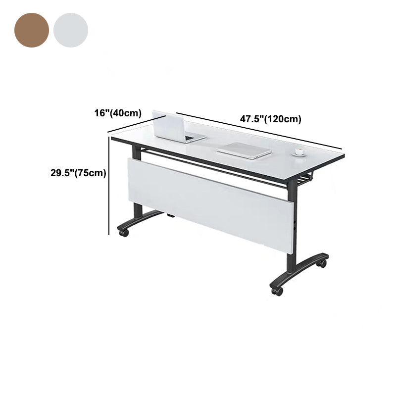 Industrial Manufactured Wood Office Desk Rectangular Desk with Wheels