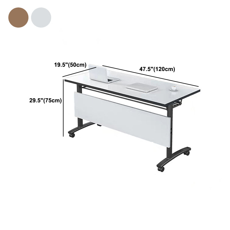 Industrial Manufactured Wood Office Desk Rectangular Desk with Wheels