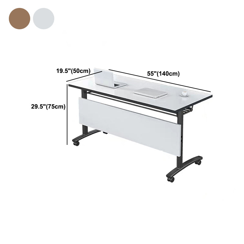 Industrial Manufactured Wood Office Desk Rectangular Desk with Wheels