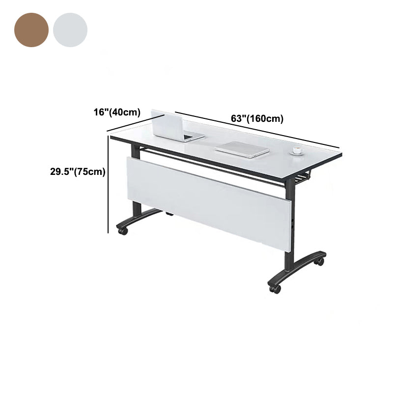 Industrial Manufactured Wood Office Desk Rectangular Desk with Wheels