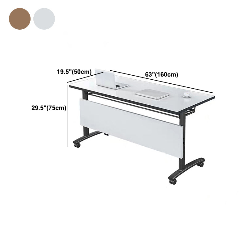 Industrial Manufactured Wood Office Desk Rectangular Desk with Wheels