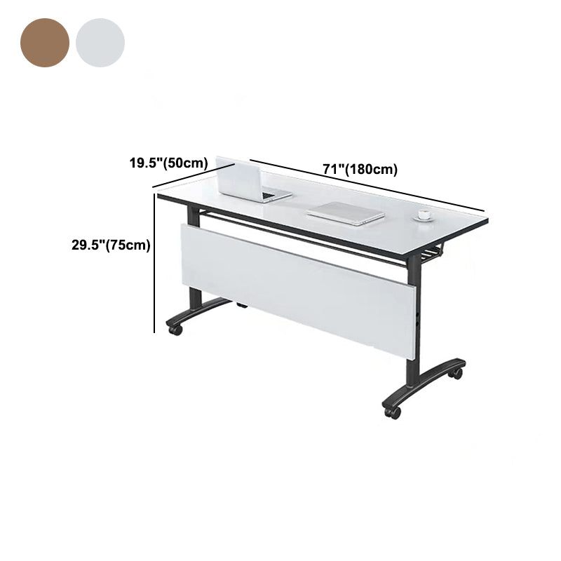 Industrial Manufactured Wood Office Desk Rectangular Desk with Wheels