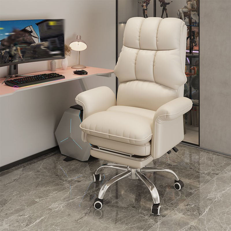 High Back Faux Leather Desk Chair Height-adjustable Office Chair for Home Office