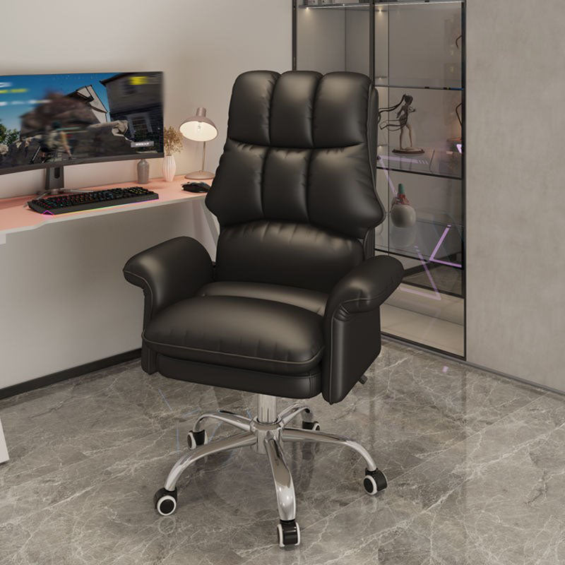 High Back Faux Leather Desk Chair Height-adjustable Office Chair for Home Office