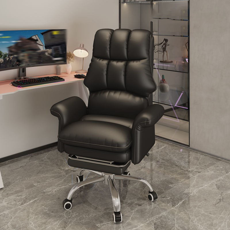 High Back Faux Leather Desk Chair Height-adjustable Office Chair for Home Office