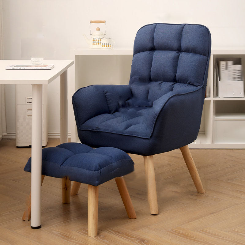 Modern Style Office Chair High Back Upholstered Task Chair with Wooden Base