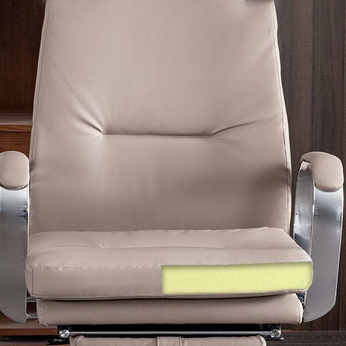 Modern Style Executive Chair Leather Upholstered Office Chair with Fixed Arms