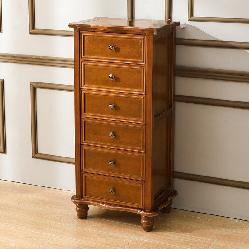 American Traditional Wood Lingerie Chest Bedroom Vertical Dresser without Mirror