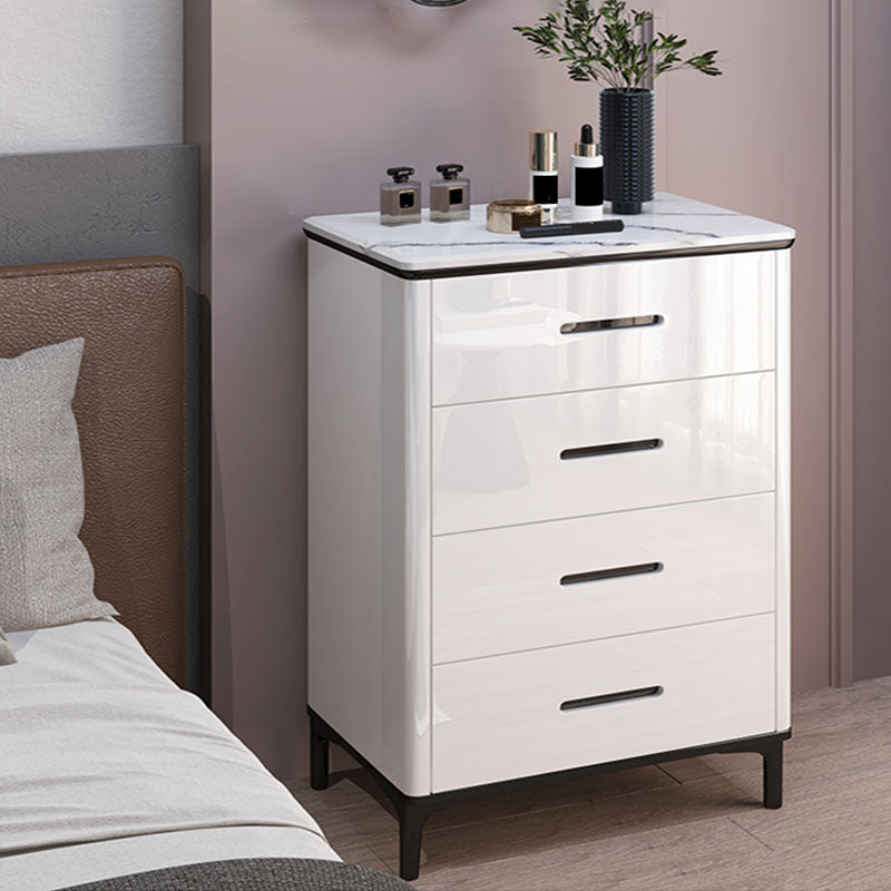 Contemporary Engineer Wood Dresser White Bedroom Storage Chest with Drawer