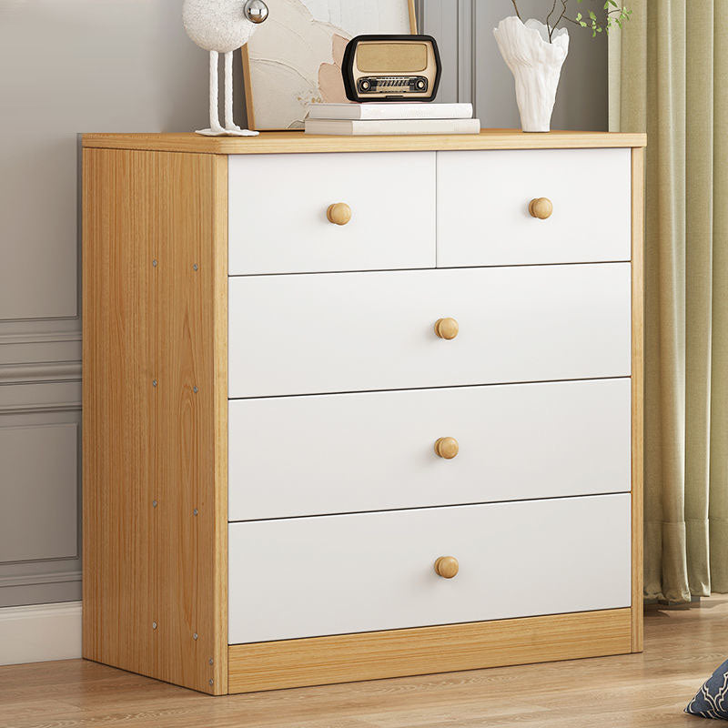 Contemporary Wood Vertical Dresser Bedroom Storage Chest with Drawer