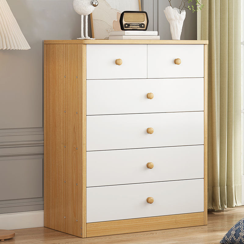 Contemporary Wood Vertical Dresser Bedroom Storage Chest with Drawer