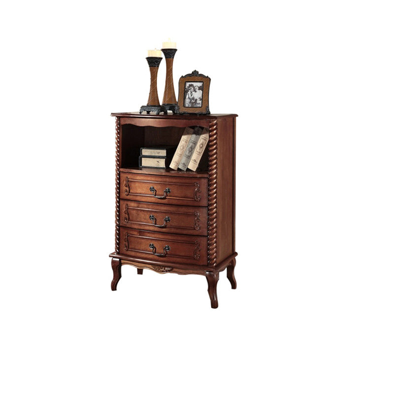 American Traditional Wood Lingerie Chest Brown Bedroom Vertical Dresser