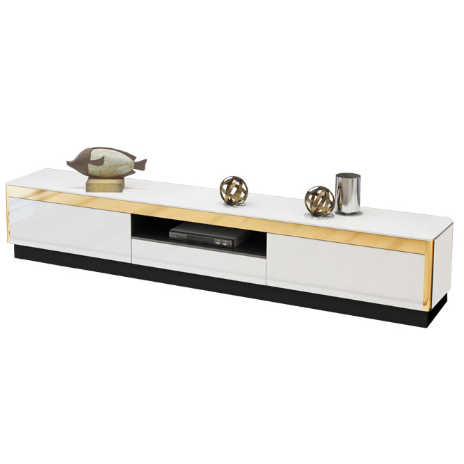 Glam TV Media Stand with Drawers and Wood Glass TV Media Console