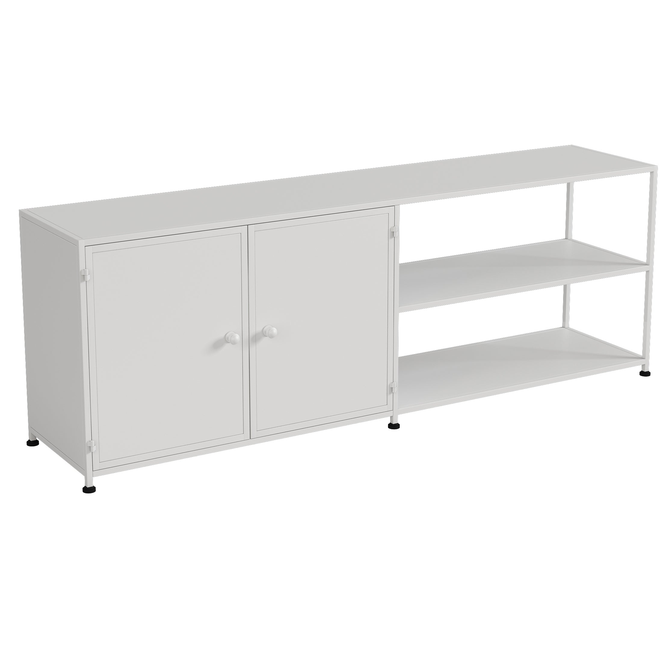 19.69"H TV Stand Industrial Style Open Storage TV Console with 3-shelf