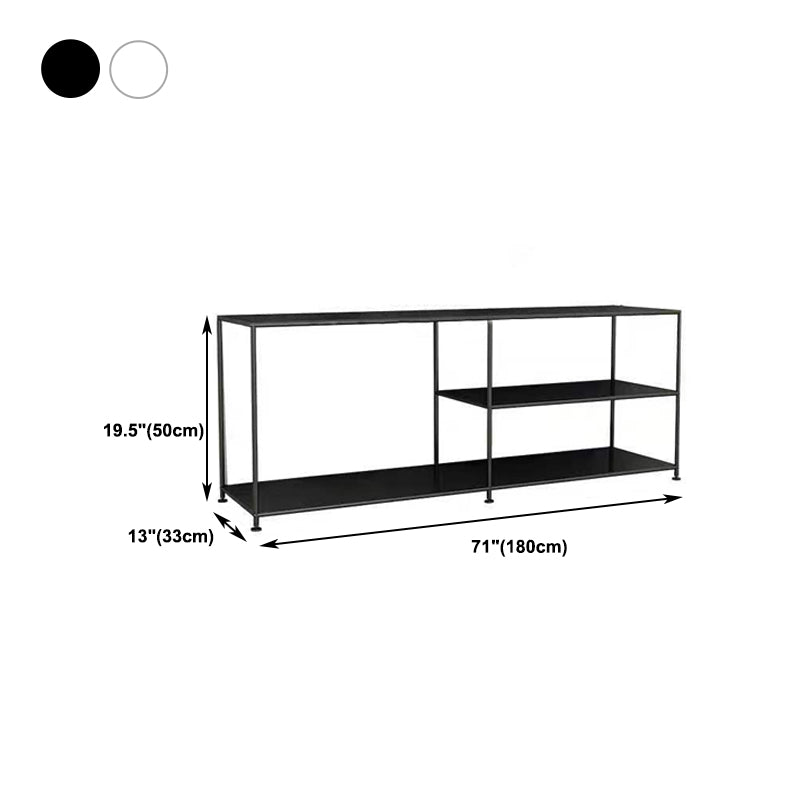 19.69"H TV Stand Industrial Style Open Storage TV Console with 3-shelf