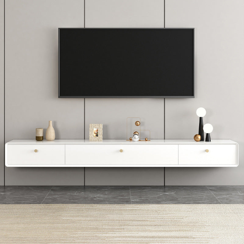 Contemporary Style Wall-mounted TV Stand Rubber Wood TV Cabinet