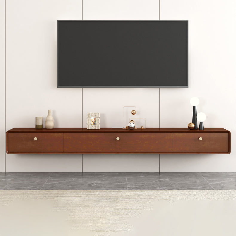 Contemporary Style Wall-mounted TV Stand Rubber Wood TV Cabinet