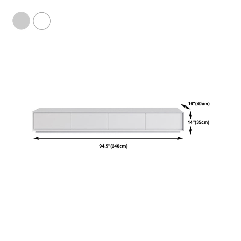 Wood / Marble White TV Stand Modernism TV Stand With Drawers