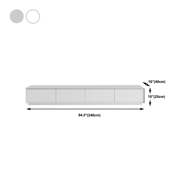 Wood / Marble White TV Stand Modernism TV Stand With Drawers