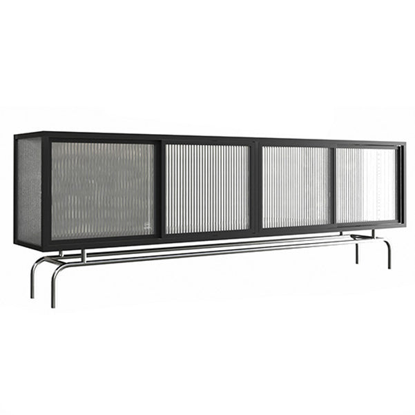 Industrial Home TV Cabinet Metal Enclosed TV Storage with Metal Legs