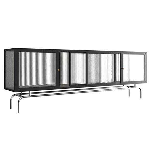 Industrial Home TV Cabinet Metal Enclosed TV Storage with Metal Legs