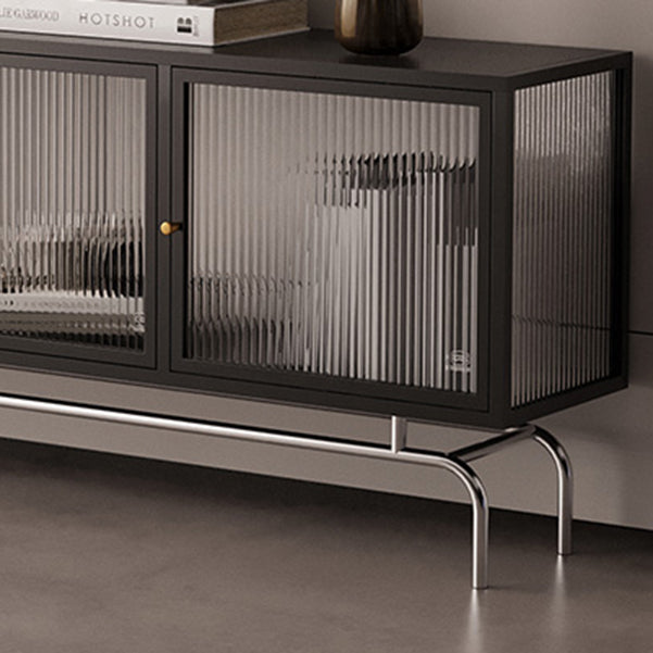 Industrial Home TV Cabinet Metal Enclosed TV Storage with Metal Legs