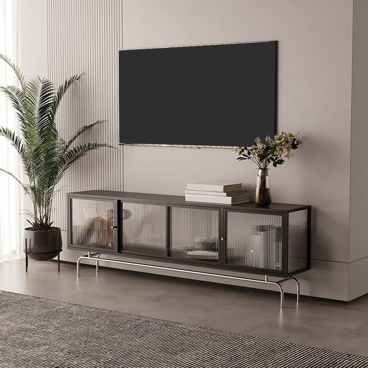 Industrial Home TV Cabinet Metal Enclosed TV Storage with Metal Legs