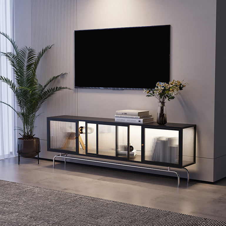 Industrial Home TV Cabinet Metal Enclosed TV Storage with Metal Legs