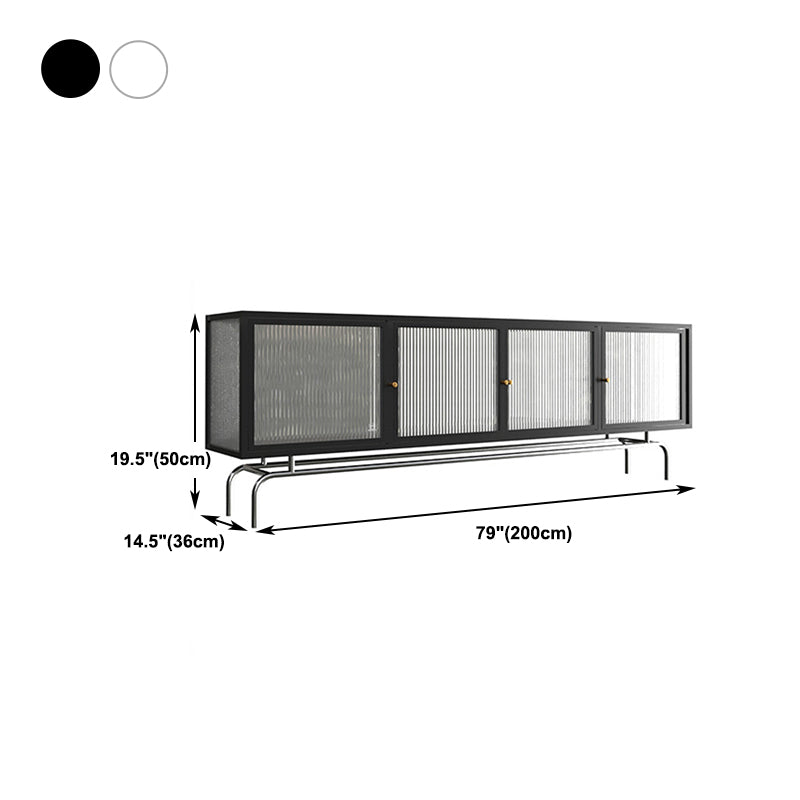 Industrial Home TV Cabinet Metal Enclosed TV Storage with Metal Legs