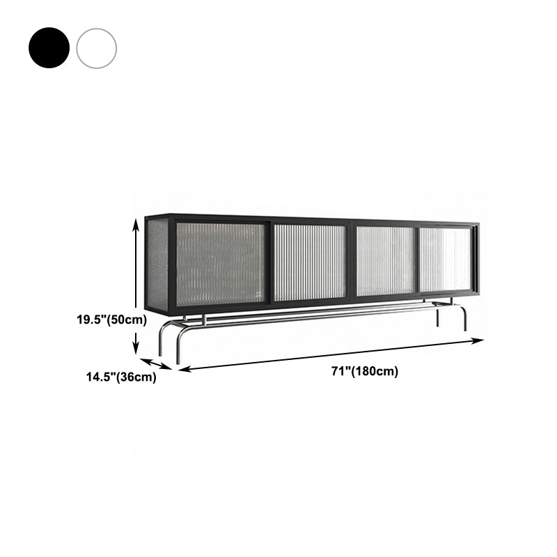 Industrial Home TV Cabinet Metal Enclosed TV Storage with Metal Legs