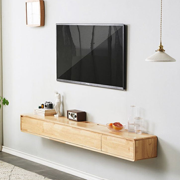 Wall - Mounted TV Stand , Solid Wood TV Stand With Cable Management and Storage