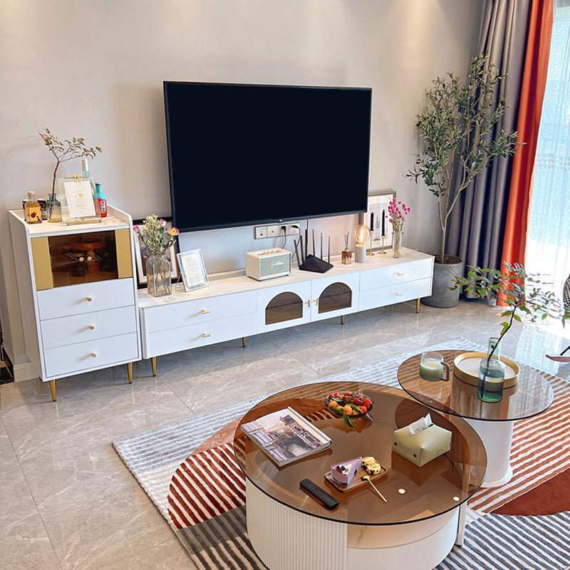 Luxury Enclosed TV Storage Sintered Stone TV Cabinet with Splayed Legs