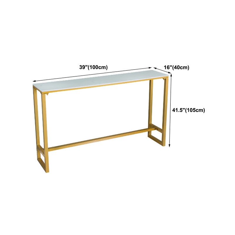 Cafe Footrest Counter Height Dining Table Rectangle Glam Marble Bar Stool Table