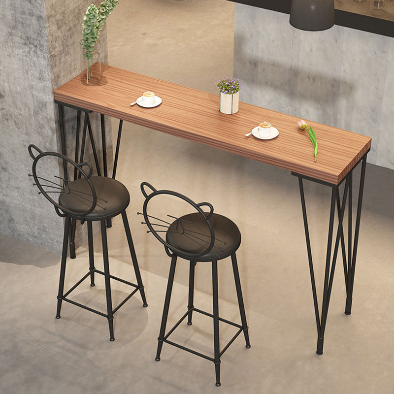 Modern Legs Counter Height Table Solid Wood Natural Bistro Accent Dining Table